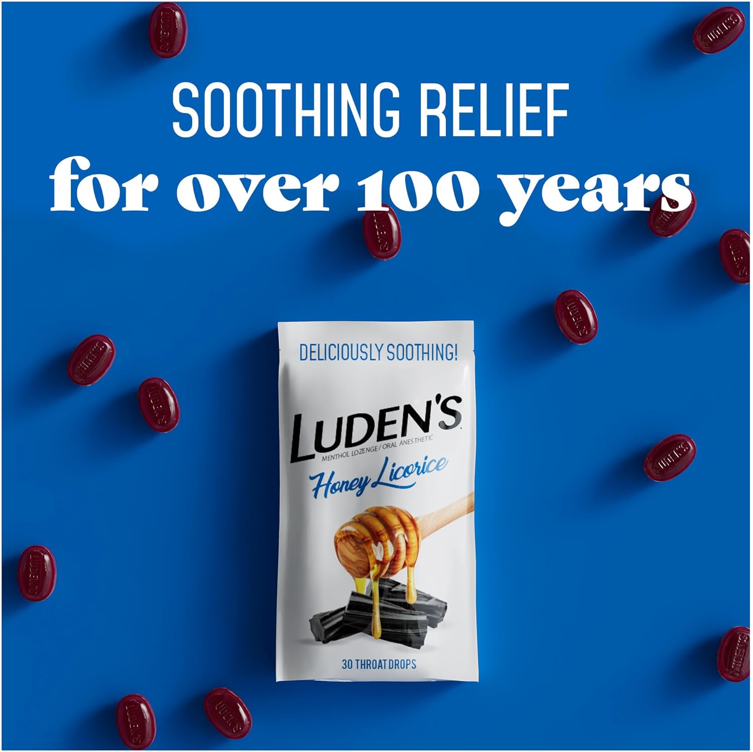 Luden's Soothing Throat Drops, Honey Licorice, 30 ct (Pack of 1)