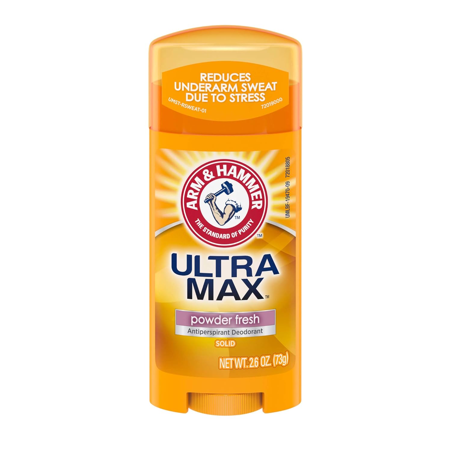 Arm & Hammer Ultramax Deodorant And Antiperspirant Solid, Powder Fresh, 2.6-Ounce Stick (Pack Of 6)