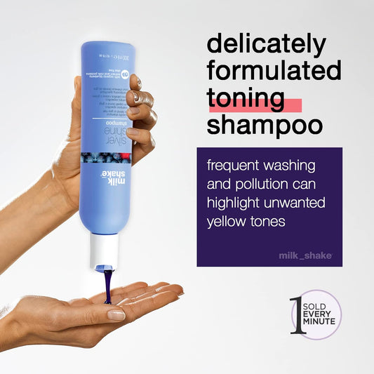 milk_shake Silver Shine Light Purple Shampoo for Blonde Hair - Blonde Toner for Brassy Hair