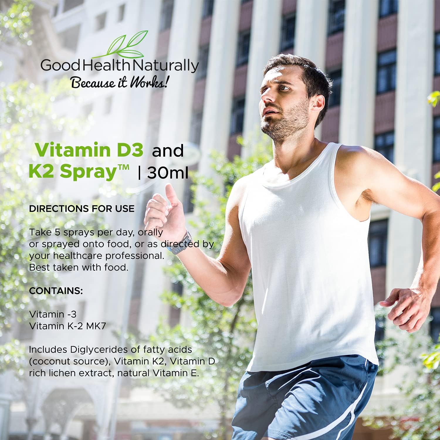 Vitamin D3 and K2 Spray - High Strength Calcium Supplement | 30mL - Good Health Naturally : Amazon.co.uk: Health & Personal Care