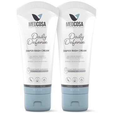 Medcosa Diaper Cream | Your Daily Defense Against Diaper Rash | Baby Butt Cream w/Zinc Oxide | Helps Protect, Soothe & Reduce Redness & Irritation (2 pack)