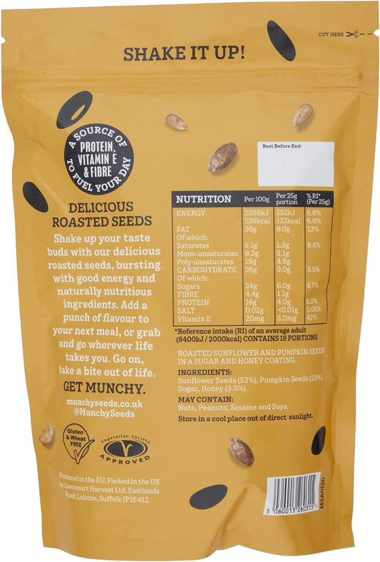 Munchy Seeds Mild Chilli Sunflower, Pumpkin, Protein Snack, Seed Mix For Eating, Plant-Based Source Of Protein, Fibre & Vitamin E, Mildly Spicy Flavour, Vegan Snacks For Kids & Adults - 450G