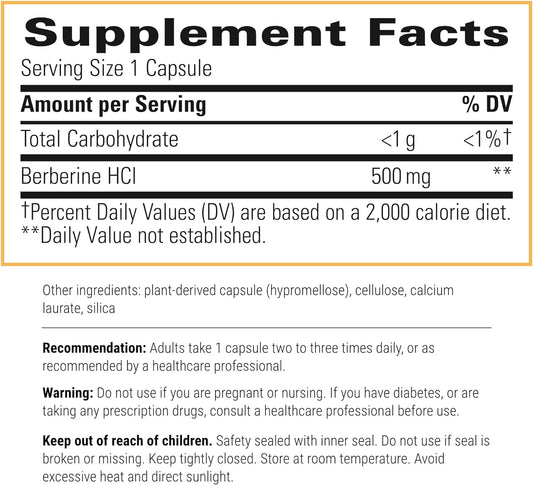 Integrative Therapeutics Berberine - 1000–1500 Mg Daily - Berberine Hcl Supplement For Metabolic Support* - Gluten-Free & Vegan Supplements For Men & Women - 60 Capsules, 2 Pack