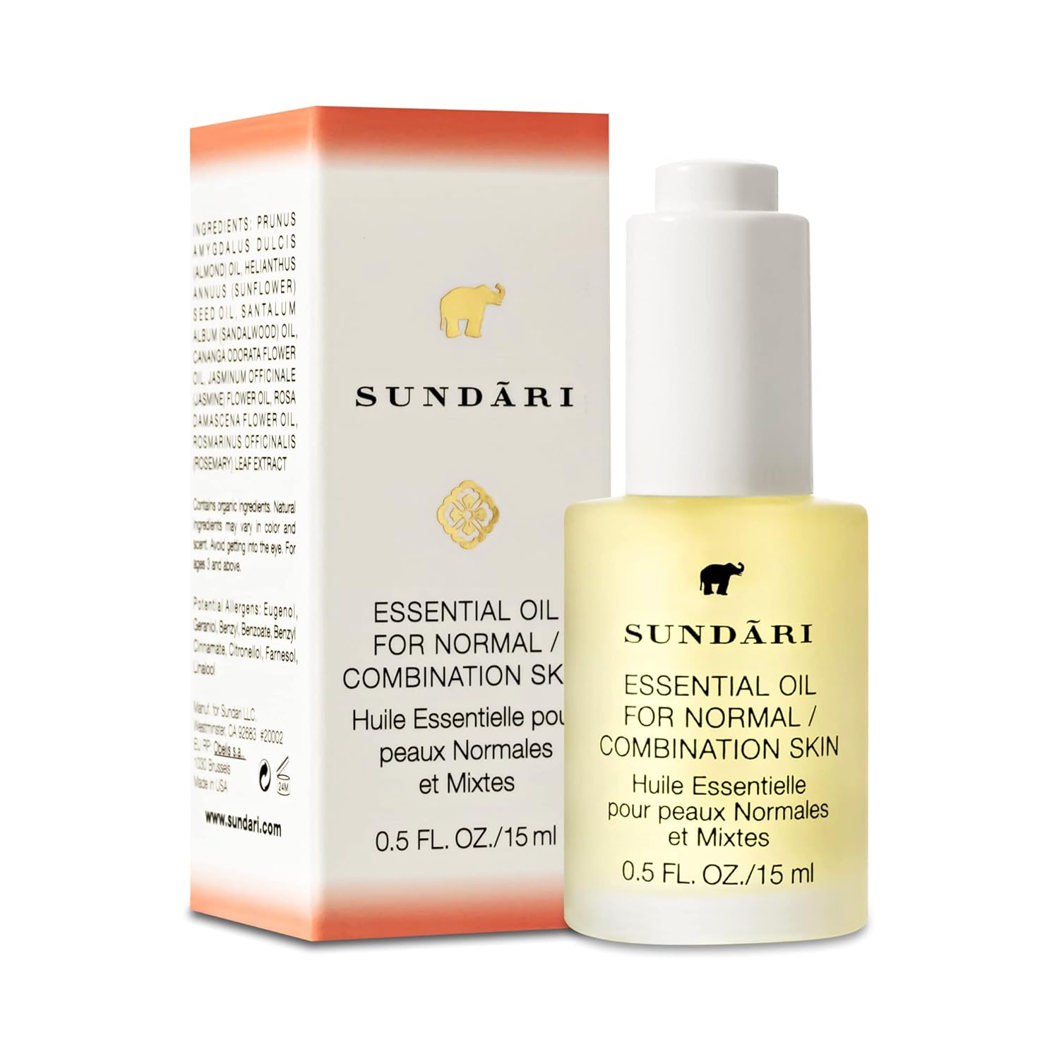 Sundari Essential Oil For Normal/Combo Skin, 0.5 Fl Oz, Jasmine & Ylang Ylang, Balances Sebum, Purifies For Radiant Glow, Anti-Microbial Acne Control : Beauty & Personal Care