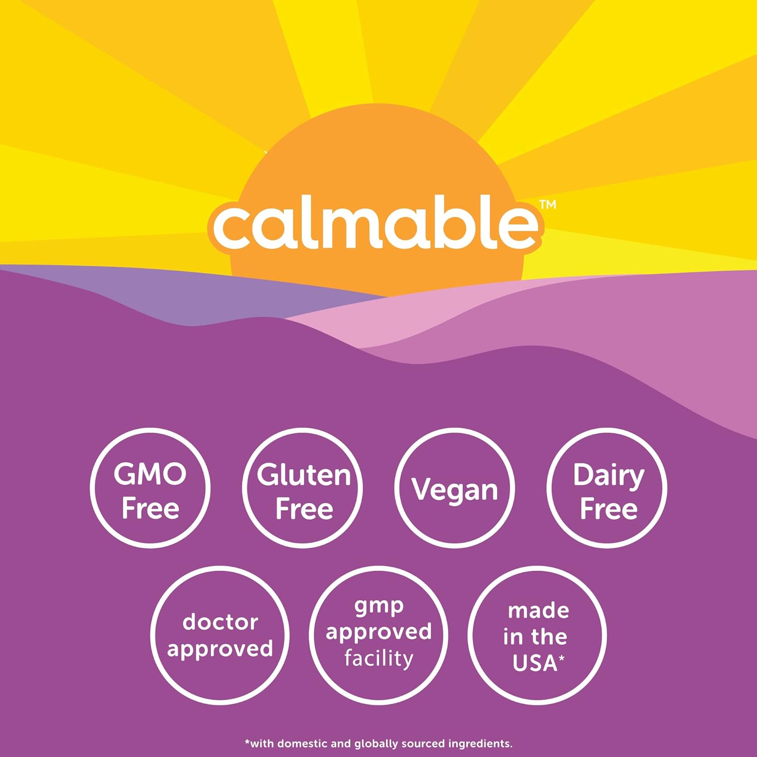 Calmable Stress Relief Aid for Women - Vegan - GABA, 5-HTP, Ashwagandha - Vitamin Dietary Supplement - 60 Capsules : Health & Household