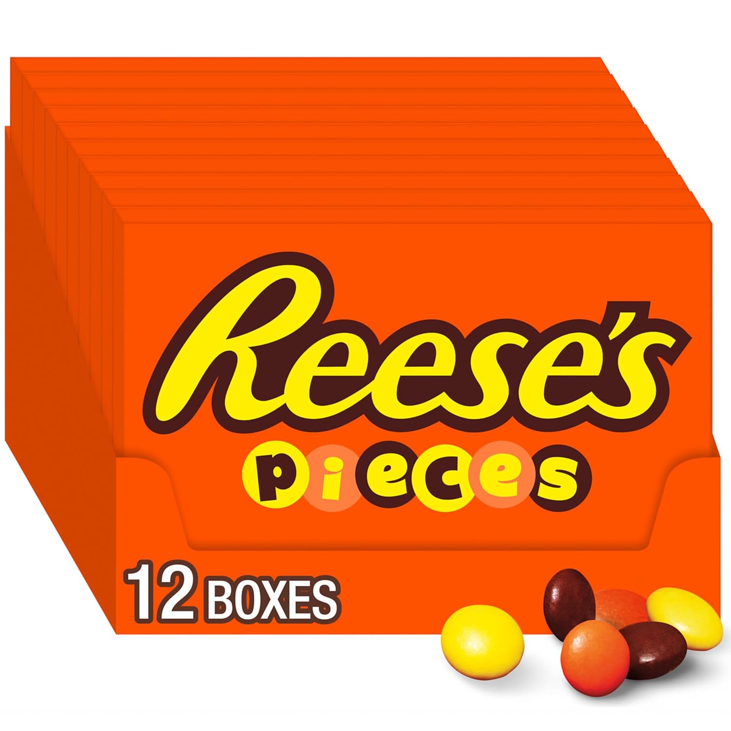 Reese'S Pieces Peanut Butter In A Crunchy Shell, Halloween Candy Boxes, 4 Oz (12 Count)