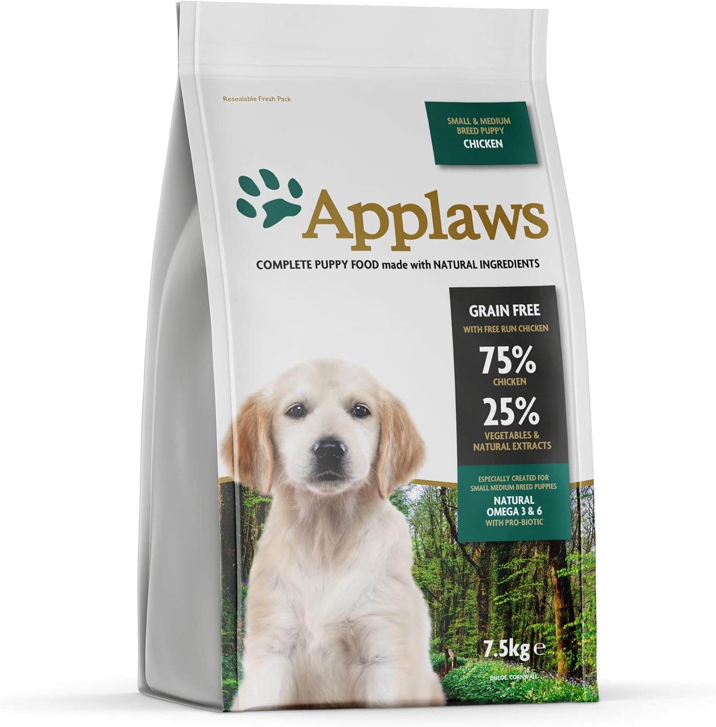 Applaws Complete and Grain Free Dry Puppy Food for Medium and Small Dogs, Chicken, 7.5 kg (Pack of 1)?9100981