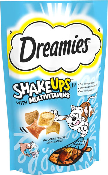 DREAMIES Shakeups Seafood Celebrations Cat Treats, 8x55g