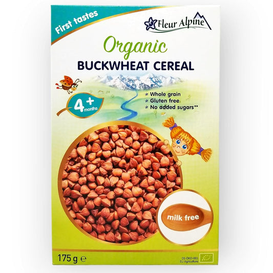 Fleur Alpine Organic Buckwheat Baby Cereal - Nutrient-Rich, Gentle Introduction To Solids And Easy To Make Breakfast Meal - For Babies From 4 Months - 175 Grams - Pack Of 3