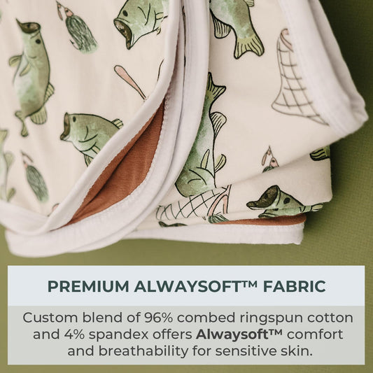 Pobi Baby Premium Baby Blanket, Soft Stretchy Quilt For Babies, Toddlers, Kids (Gone Fishing)