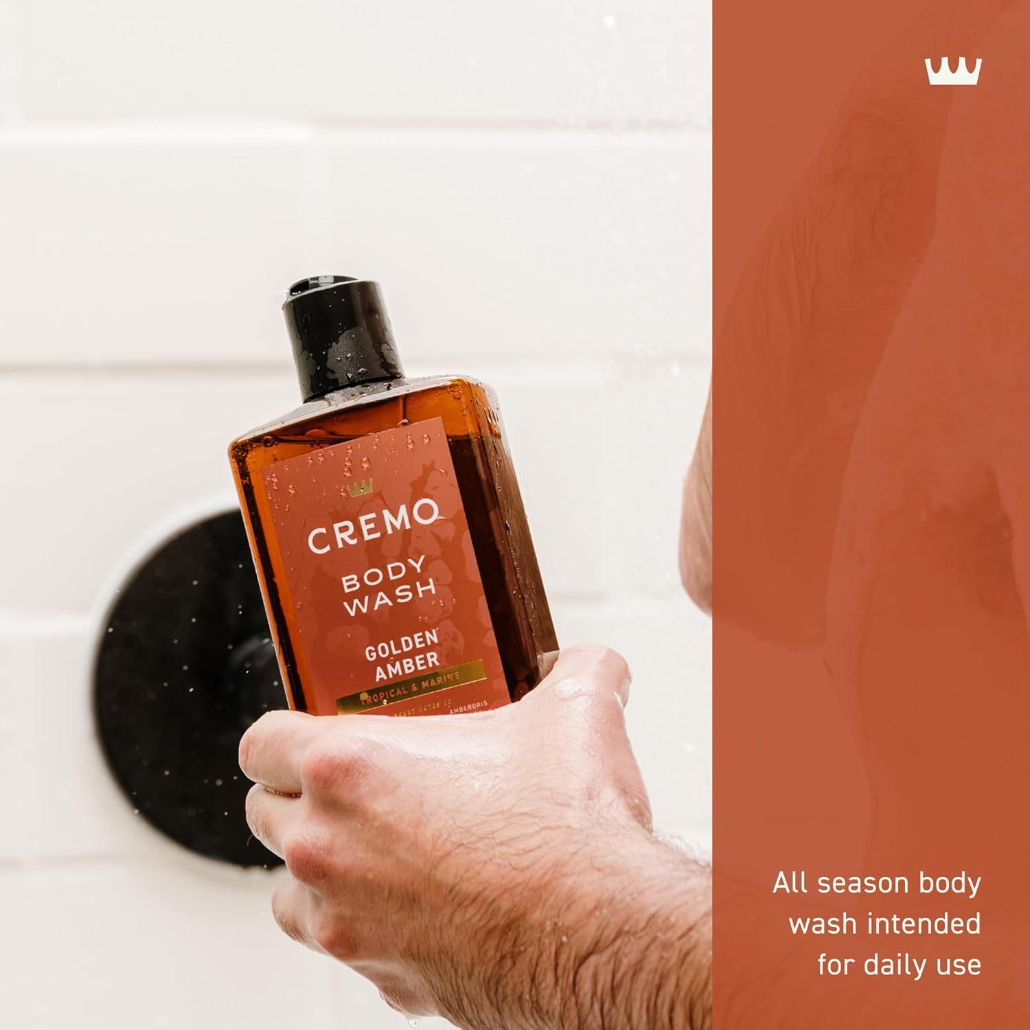 Cremo Rich-Lathering Golden Amber Body Wash For Men, Notes Of Red Currant, Pineapple, Ambergris And Moss, 16 Fl Oz : Beauty & Personal Care