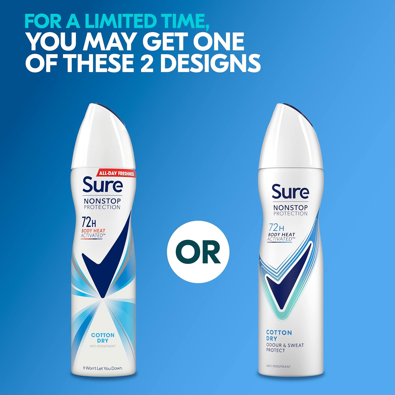 Sure Nonstop Protection Cotton Dry Anti-Perspirant Aerosol Women's Deodorant Spray with Body Heat Activated tech. and a fresh cotton sheets fragrance for 72 hour odour and sweat protection 150 ml : Amazon.co.uk: Beauty