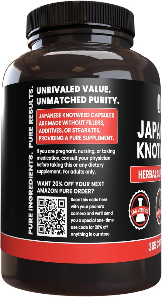Pure Original Ingredients Japanese Knotweed, (365 Capsules) No Magnesium Or Rice Fillers, Always Pure, Lab Verified