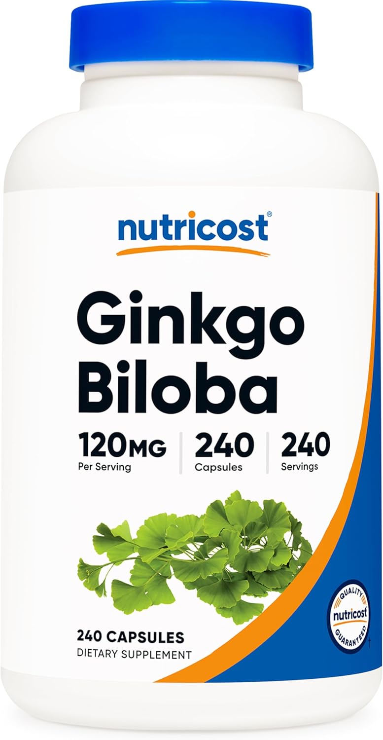 Nutricost Ginkgo Biloba 120Mg, 240 Capsules - Extra Strength Ginkgo Biloba Extract - Gluten Free & Non-Gmo