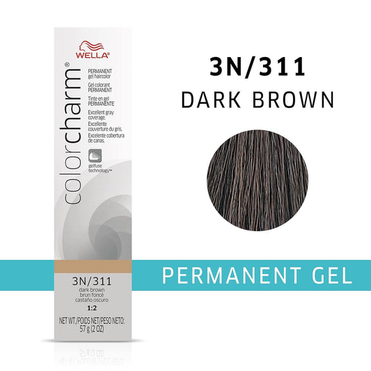 Colorcharm Permanent Gel, Hair Color For Gray Coverage, 3N Dark Brown