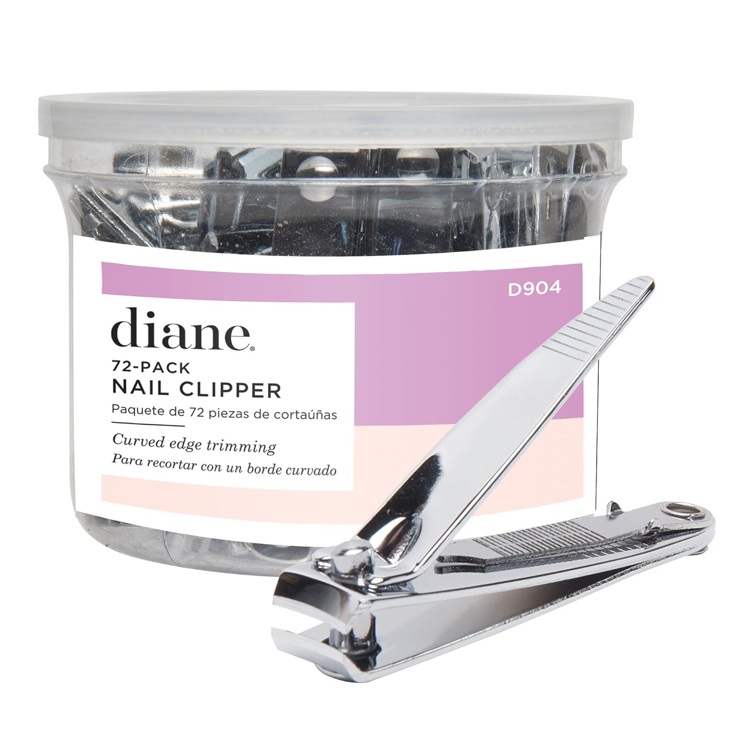 Diane D904 Stainless Steel Nail Clippers with Fold Out File - 72 Count (Pack of 1)