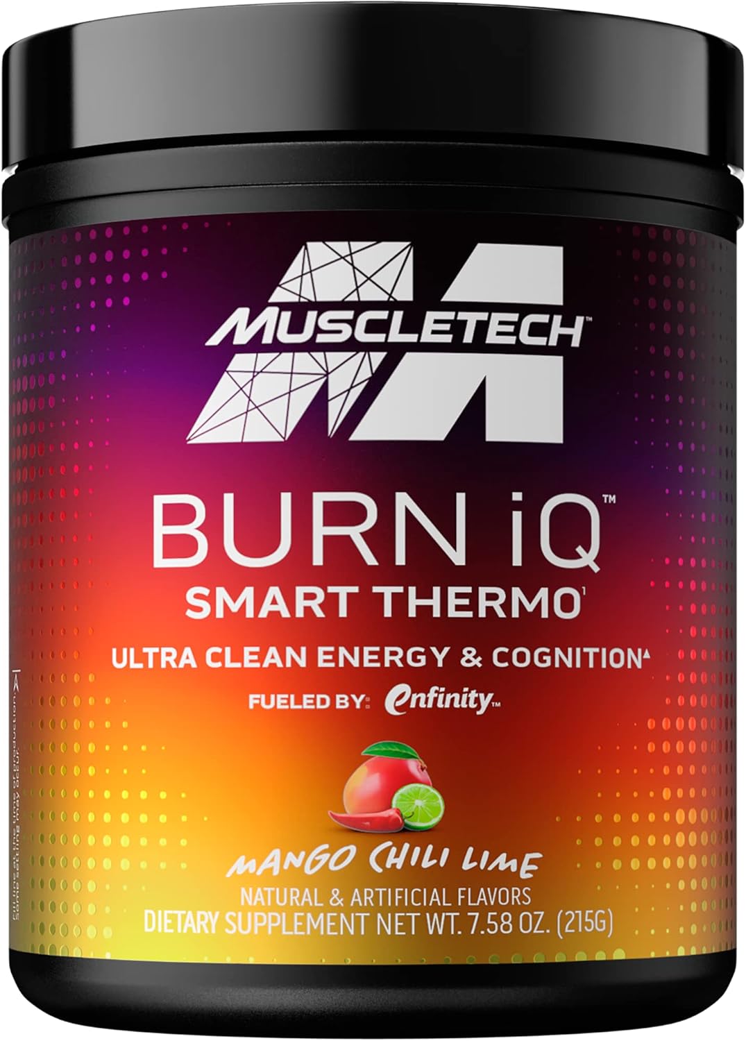 Muscletech Burn Iq Smart Thermo Supplement Fueled With Paraxanthine Enhanced Energy & Cognition For Men And Women Mango Chili Lime (50 Servings)