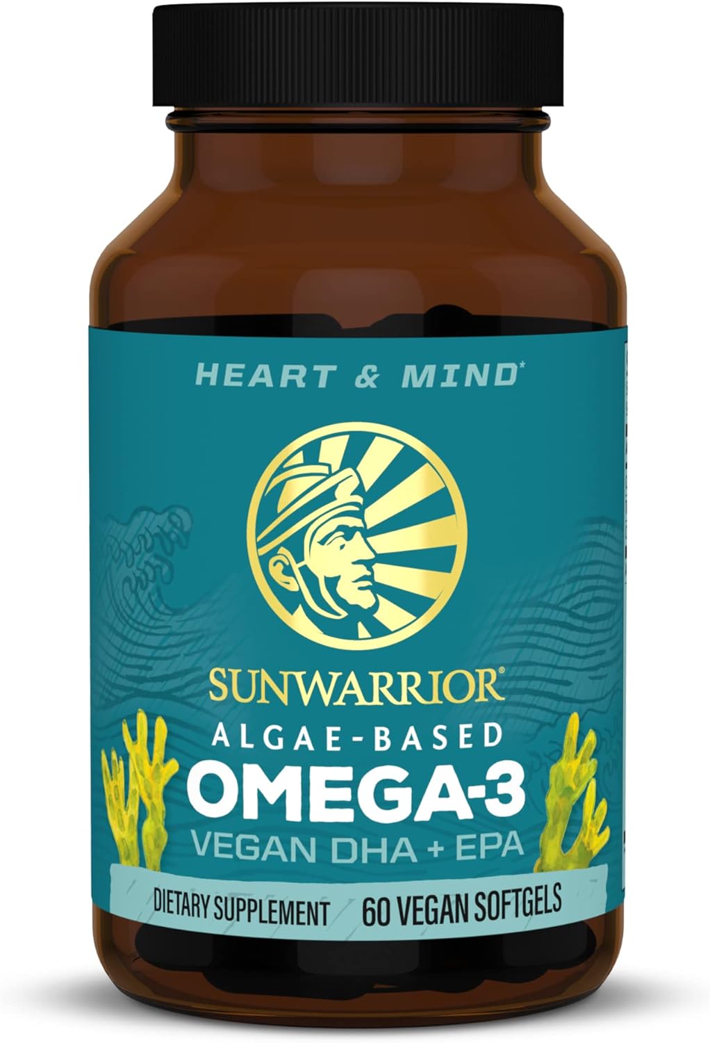 Sunwarrior Vegan Omega 3 Dha & Epa Supplement Algal Oil Preferred Alternative To Fish Oil Supports Brain Eye Joint & Heart Health (60 Count)