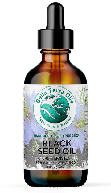 Bella Terra Oils - Black Seed Oil 4 oz - Harness the Power of Nigella Sativa, Abundant in Thymoquinone & Essential Fatty Acids, A Luxurious Addition to Your Beauty Routine