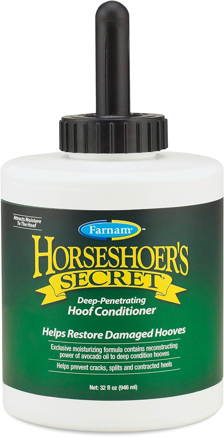 Farnam Horseshoer'S Secret Deep-Penetrating Hoof Oil For Horses, Conditions Dry Hooves And Prevents Cracks, Splits And Contracted Heels, Contains Avocado Oil, 32 Oz