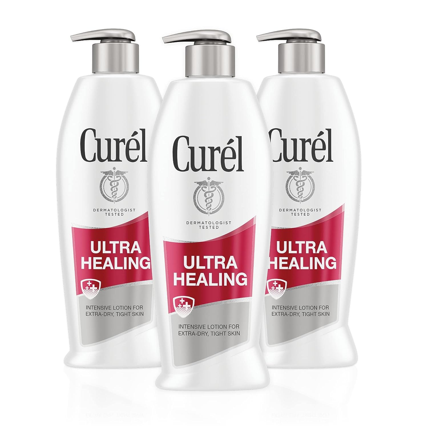 Curél Ultra Healing Hand and Body Lotion, Dry Skin Moisturizer with Advanced Ceramide Complex and Extra-strength Hydrating Agents, for Extra-Dry, Tight Skin, 13 Ounce (3 Pack)