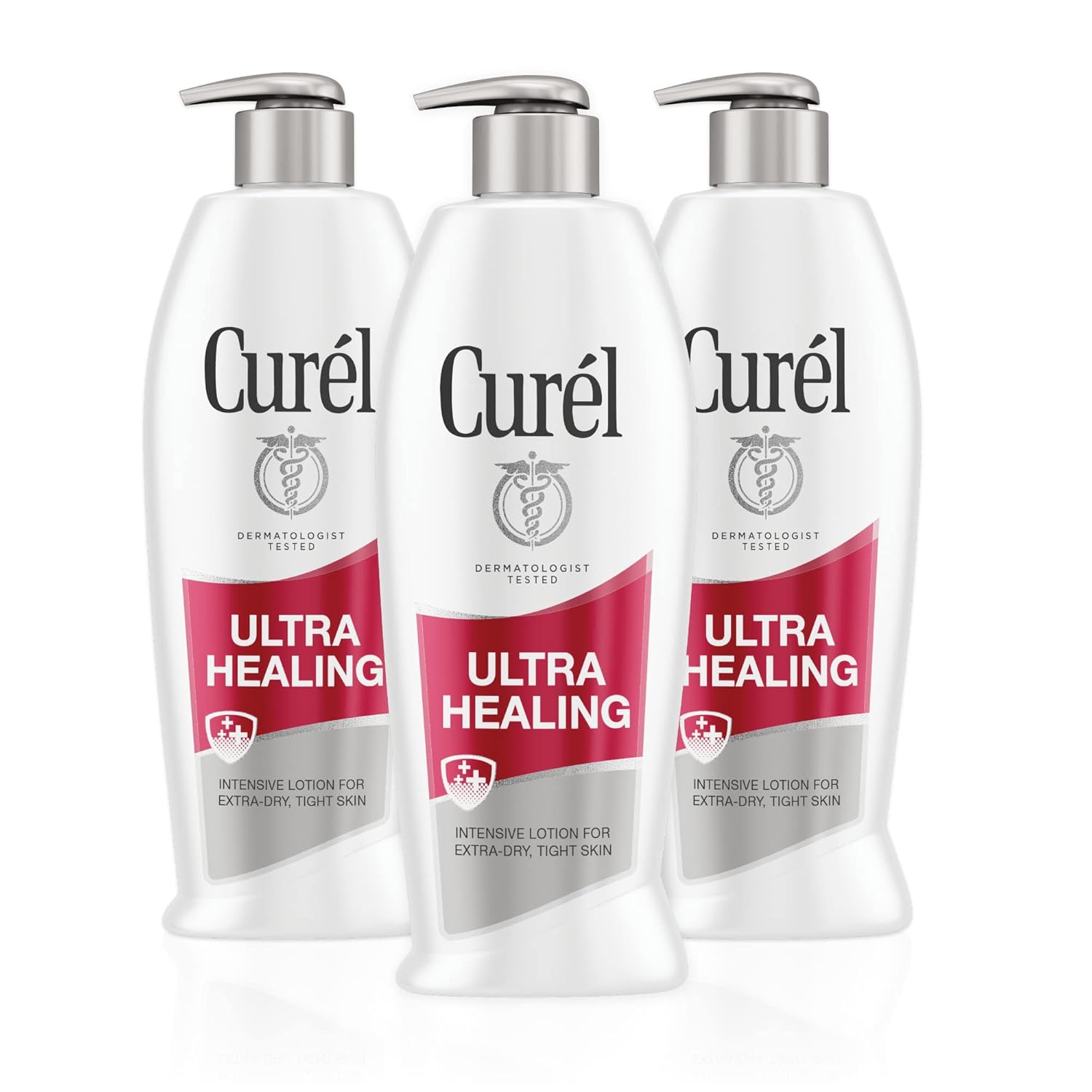 Curél Ultra Healing Hand And Body Lotion, Dry Skin Moisturizer With Advanced Ceramide Complex And Extra-Strength Hydrating Agents, For Extra-Dry, Tight Skin, 13 Ounce (3 Pack)