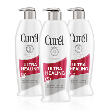 Curél Ultra Healing Hand And Body Lotion, Dry Skin Moisturizer With Advanced Ceramide Complex And Extra-Strength Hydrating Agents, For Extra-Dry, Tight Skin, 13 Ounce (3 Pack)