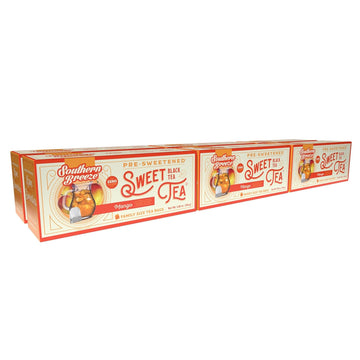 Southern Breeze Hot Brew Sweet Tea Mango Iced Tea With Black Tea And Zero Carbs Zero Sugar, 22 Individually Wrapped Family Size Tea Bags, Pack Of 6