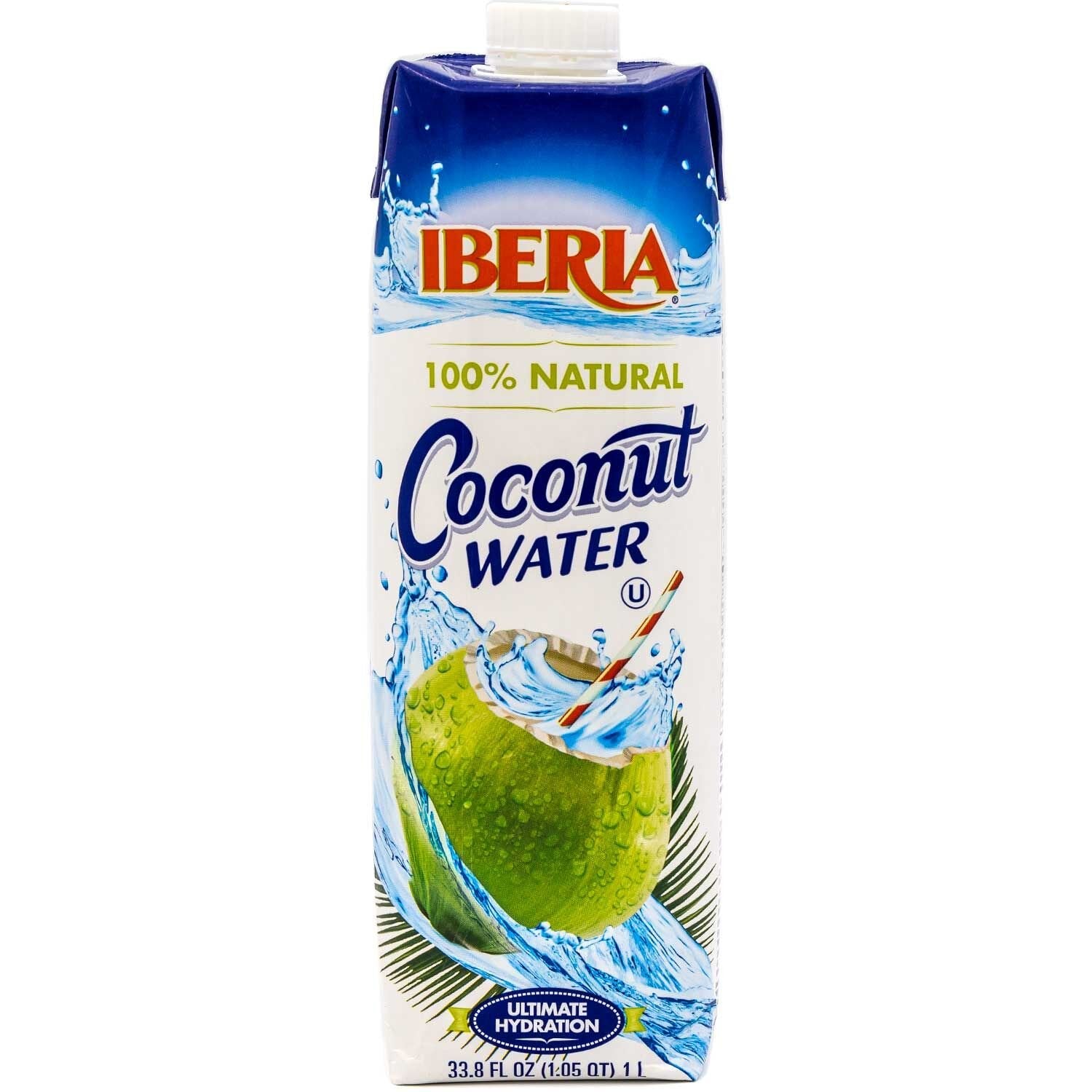 Iberia Coconut Water, 33.8 Fl Oz (1 Liter) 100% Natural Coconut Water With No Additional Ingredients