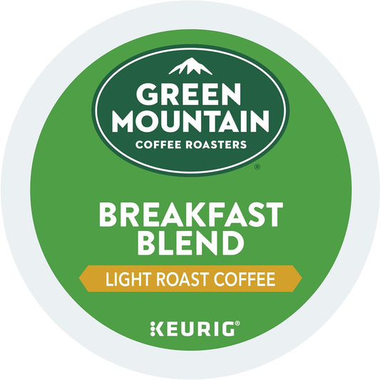 Green Mountain Coffee Roasters Breakfast Blend Single-Serve Keurig K-Cup Pods, Light Roast Coffee, 72 Count (6 Packs of 12)