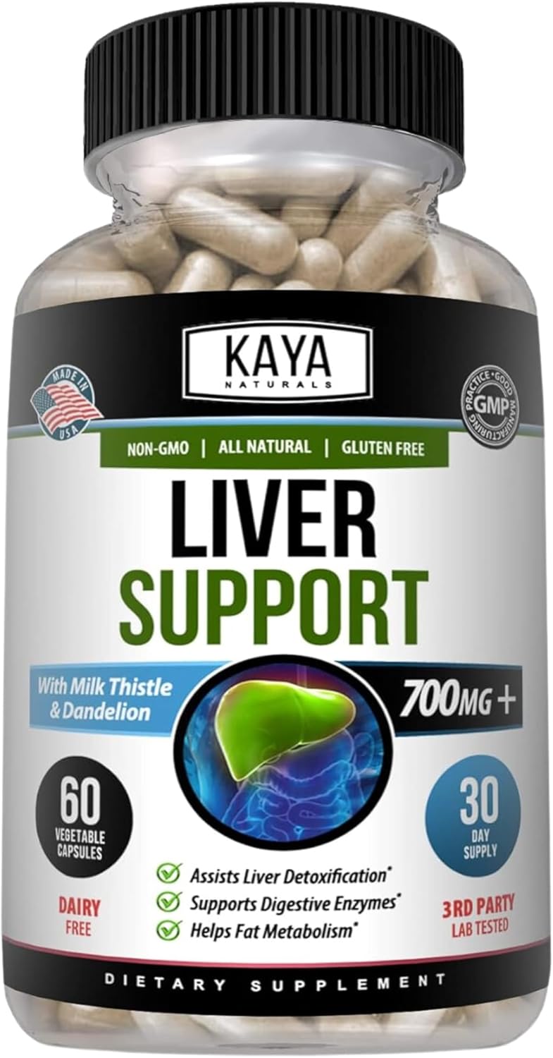 Kaya Naturals Liver Cleanse Detox & Repair | Milk Thistle Liver Supplement | Liver Detox For Women And Men | Artichoke Extract And Dandelion Root Capsules | 60 Count