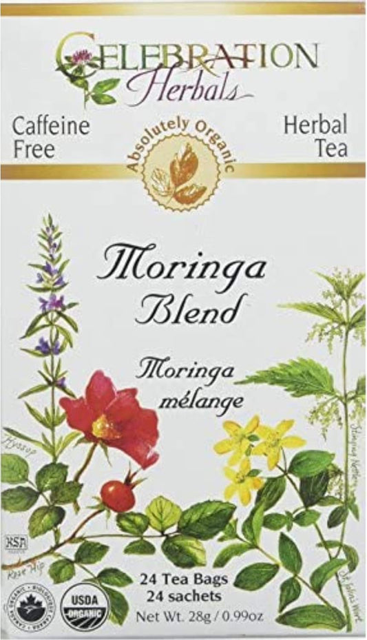 Celebration Herbals Moringa Blend Tea Organic 24 Bag, 0.02 Pound
