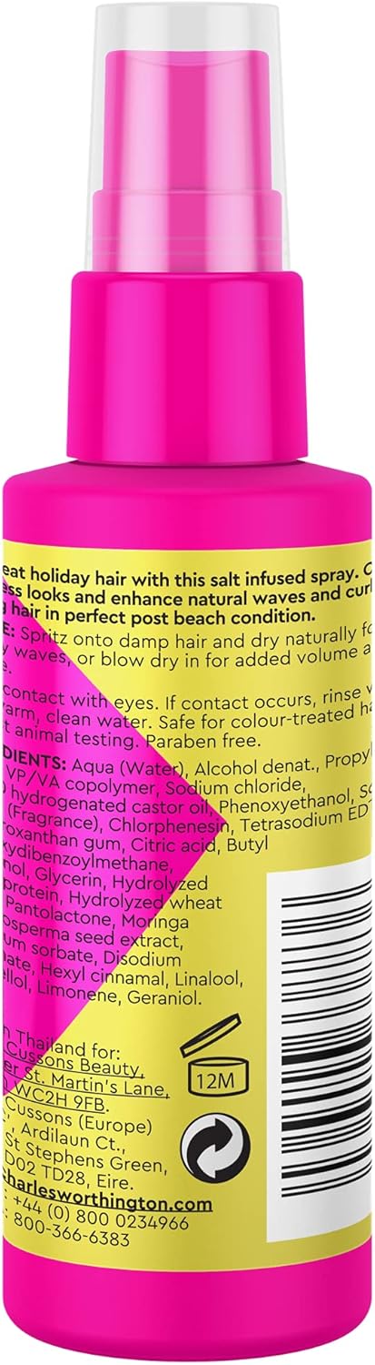 Charles Worthington Sunshine Protect Salt Spray, Sea Salt Spray for Volume, Hair Salt Spray for Women and Men, Salon Salt Spray for Hair to Boost Texture, 50 ml : Amazon.co.uk: Beauty