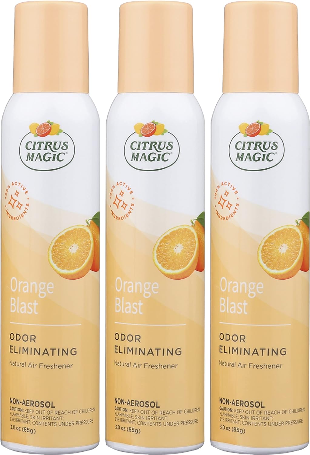 Citrus Magic Natural Odor Eliminator Air Freshener Spray for Home, Orange Blast, 3-Ounce, Pack of 3