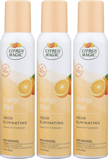 Citrus Magic Natural Odor Eliminator Air Freshener Spray for Home, Orange Blast, 3-Ounce, Pack of 3