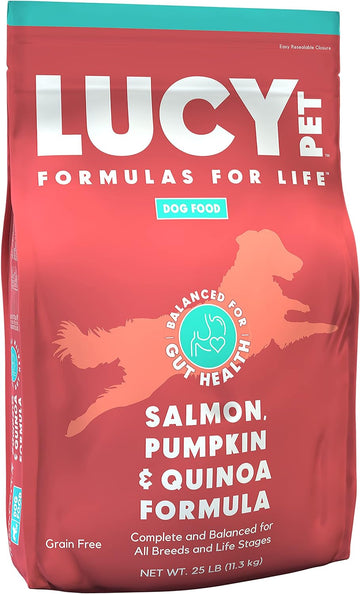 Lucy Pet Formulas for Life Salmon, Pumpkin, & Quinoa Dry Dog Food, All Life Stages, Digestive Health, Sensitive Stomach & Skin, 25lb bag