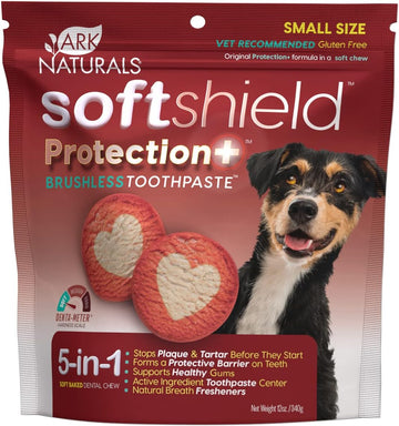 Ark Naturals Soft Shield Protection+ Brushless Toothpaste, Dog Dental Chews For Small Breeds, Stops Plaque And Tartar, Freshens Breath, 12Oz, 1 Pack