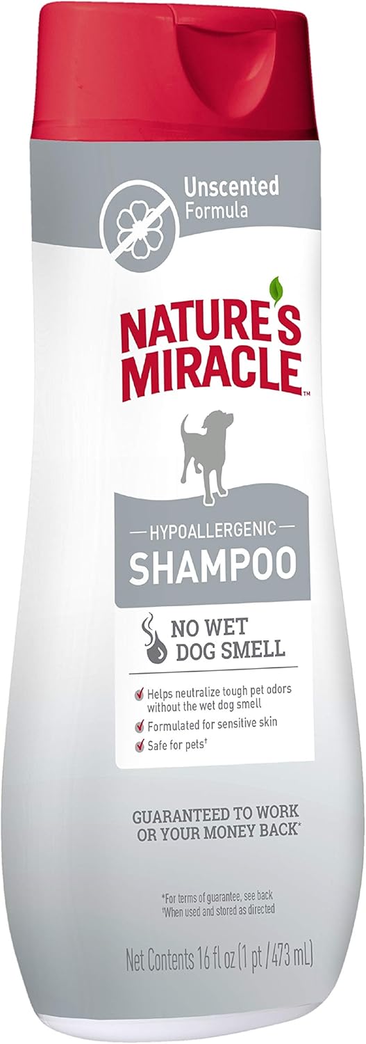 Nature's Miracle Hypoallergenic Shampoo for Dogs, 16 Ounces, Unscented