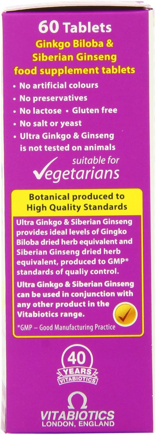 Ultra Ginkgo and Ginseng Tablets - Pack of 60