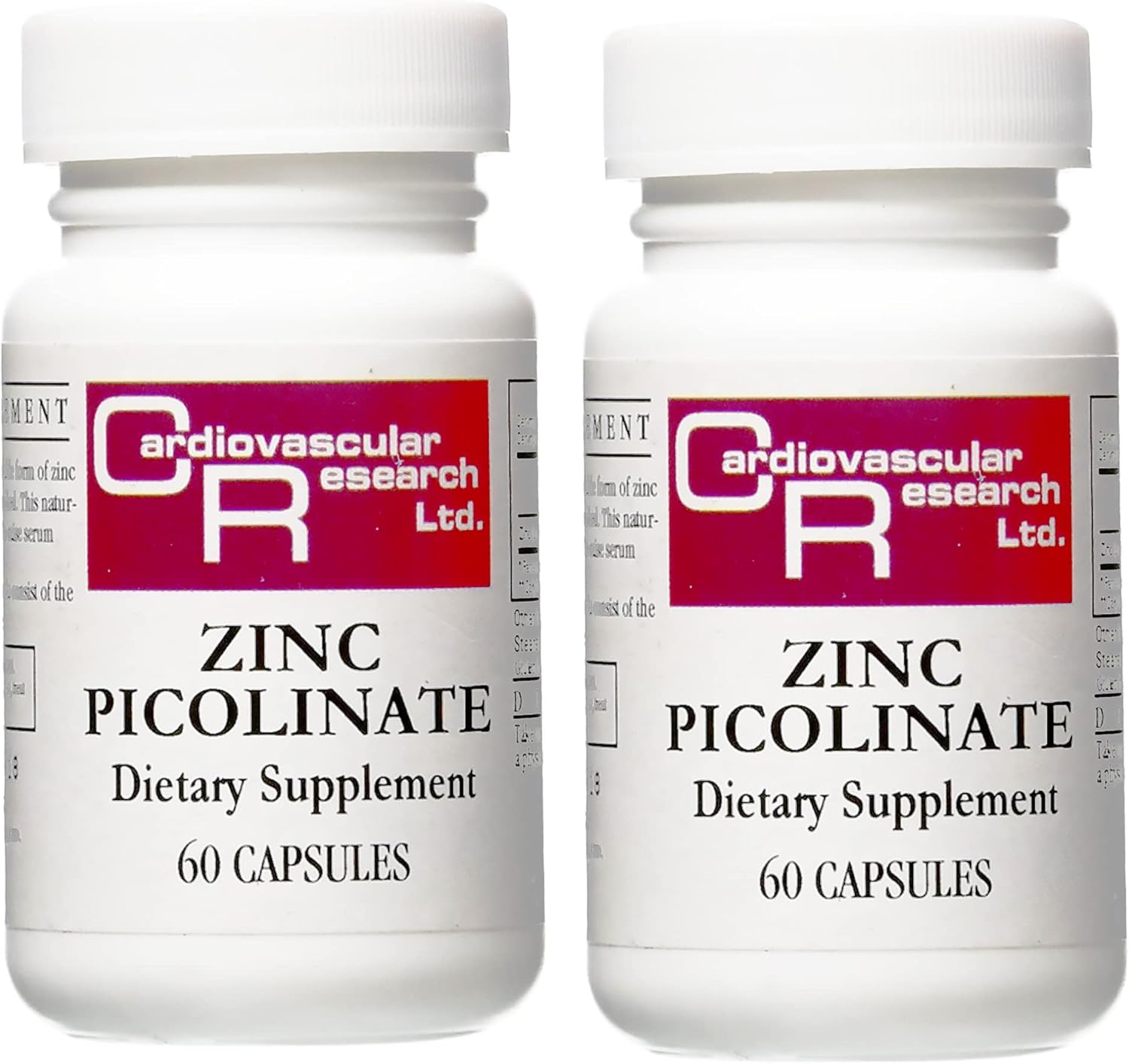 Cardiovascular Research Zinc 25 Mg Zinc Picolinate 120 Capsules - For Immune System Support - Two Bottle Bundle