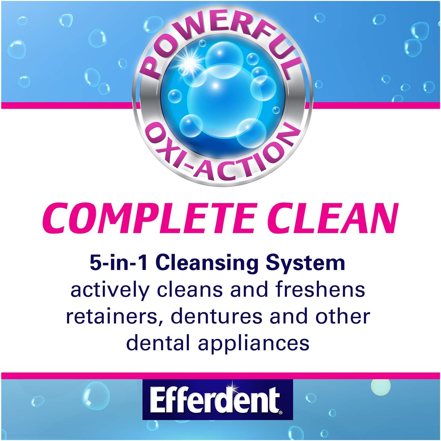 Efferdent Denture Cleanser Tablets, Complete Clean, 102 Tablets