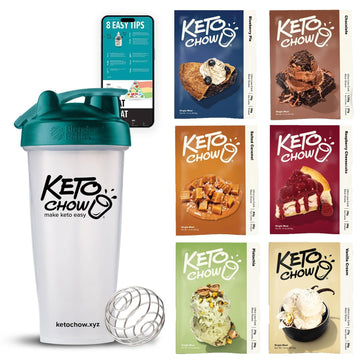 Keto Chow Essentials Kit - Keto Meal Replacement Shake Powder - Nutritionally Complete - Low Carb Shakes - Delicious Easy Meal Substitute - Protein Rich Keto Food You Choose The Fat - Single Meal Samples