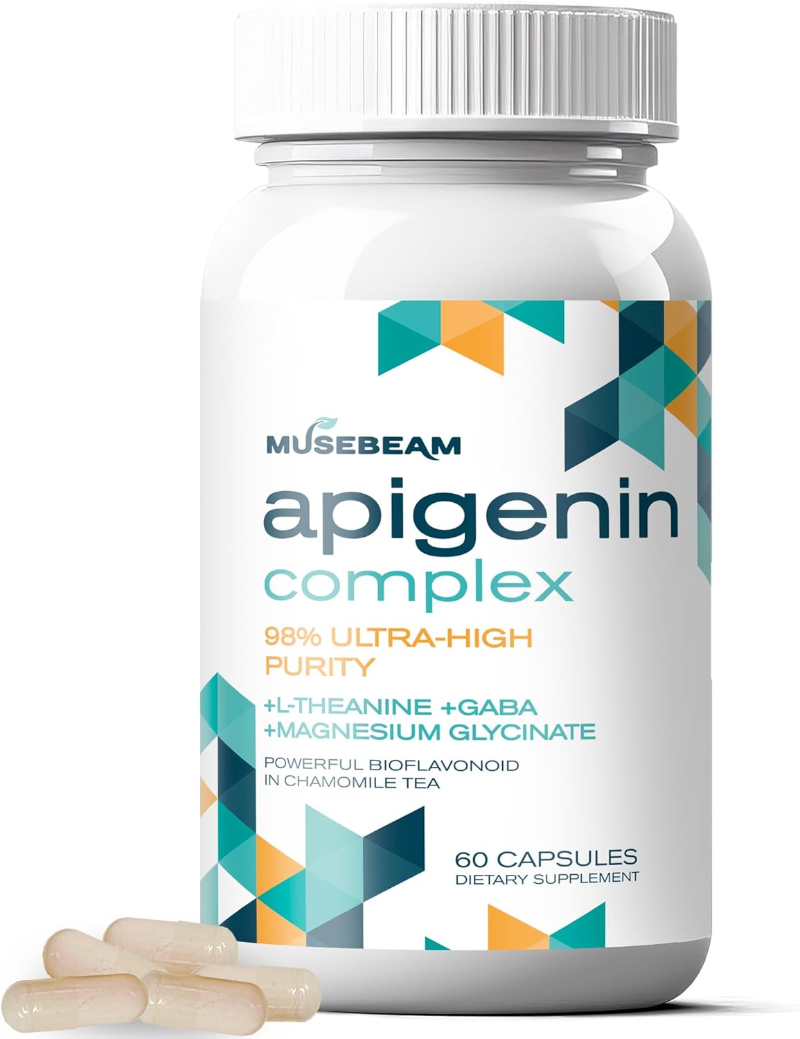 Apigenin Supplement For Sleep - 50Mg Apigenin Per Capsule With Magnesium Glycinate 275Mg L-Theanine 100Mg Gaba 100Mg - 98% Ultra-High Purity - Melatonin Alternative
