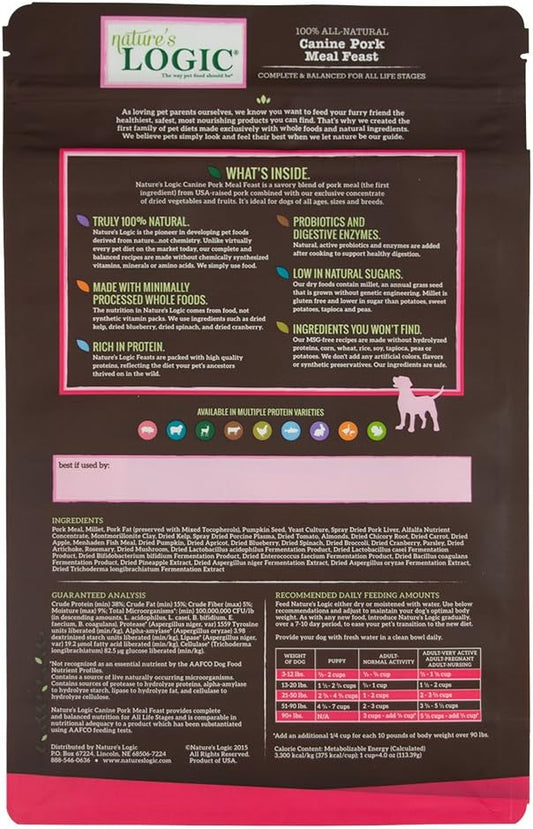 Nature'S Logic Canine Pork Meal Feast, 4.4Lbs