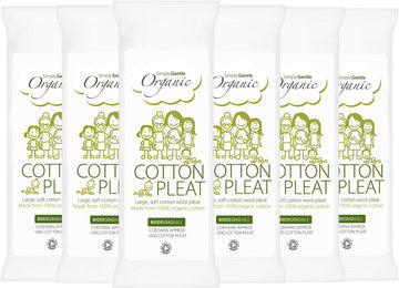 Simply Gentle Organic Cotton Wool Pleats - Perfect For Sensitive Skin - Pure Cotton Pleat With No Paraben Or Alcohol - Free From Odours Or Irritants - Hypoallergenic Soft Wool Pleat - (100G Pack Of 2)