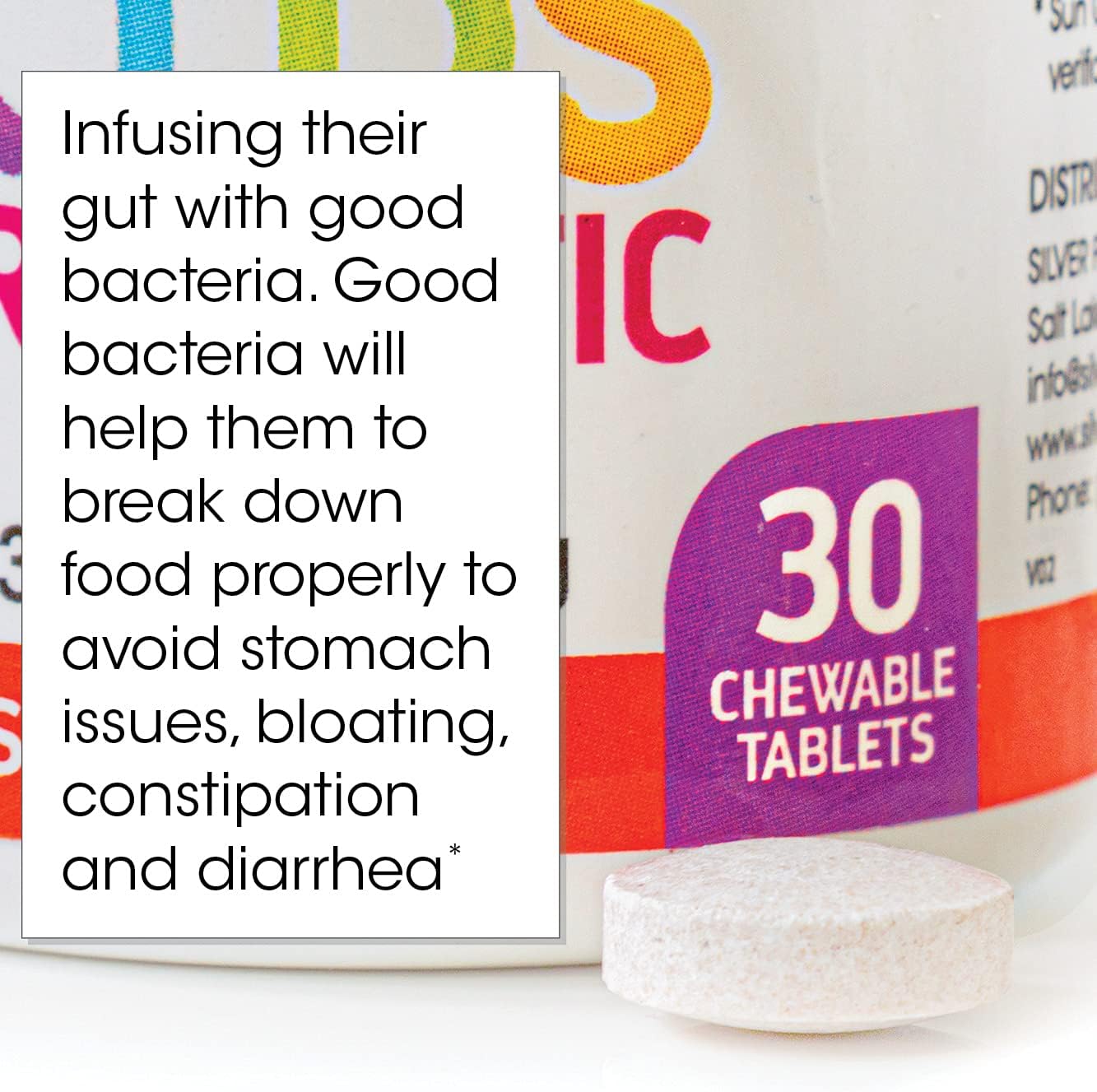 Silver Fern Brand Kids Ultimate Probiotic - 1 Bottle - 30 Chewable Tablets - Sugar & Gluten Free - Children'S Dietary Supplement - Dna & Survivability Verified - Digestive & Immune Support : Health & Household