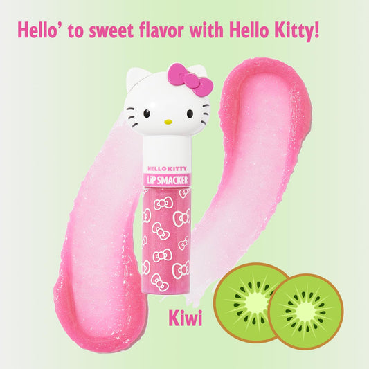 Lip Smacker Lippy Pals Swirls, Sanrio Hello Kitty, Flavored Moisturizing & Smoothing Soft Shine Lip Balm, Hydrating & Protecting Fun Tasty Glossy Finish , Cruelty-Free & Vegan - Kiwi