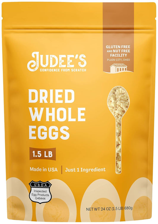 Judee's Medium Egg Bundle: Whole Egg Powder 24 oz, Dried Egg White Protein 16 oz, Scrambled Egg Mix 24 oz