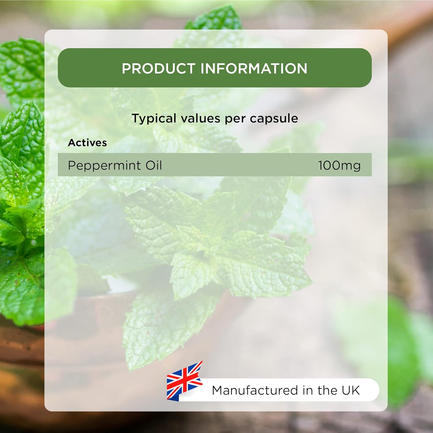 Healthspan High Strength Peppermint Oil 100mg (180 Capsules) | Helps to Support a Healthy Digestion | One-A-Day & Easy to Swallow Capsule | Vegan : Amazon.co.uk: Health & Personal Care