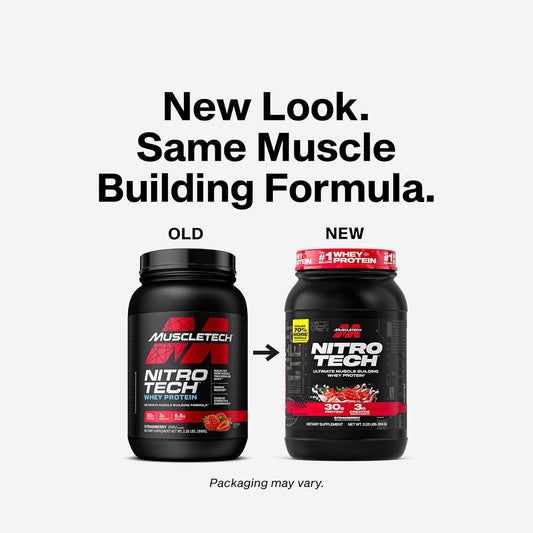 Muscletech Whey Protein Powder (Cookies & Cream, 4 Pound) - Nitro-Tech Ultimate Muscle Building Formula With Whey Protein Isolate & Peptides - 30G Of Protein, 3G Of Creatine & 6.8G Of Bcaa